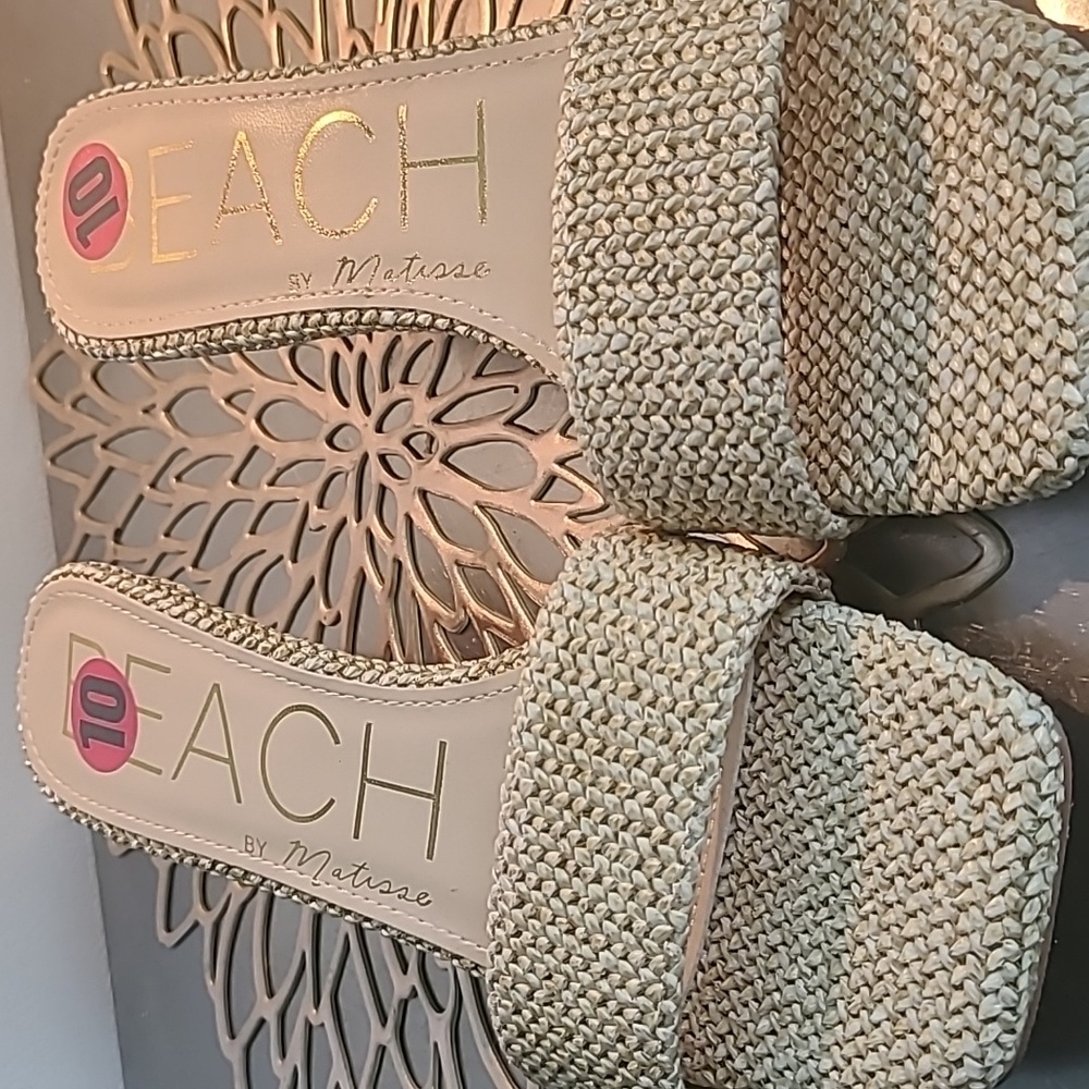 Each by Matisse Woven Cream Slides